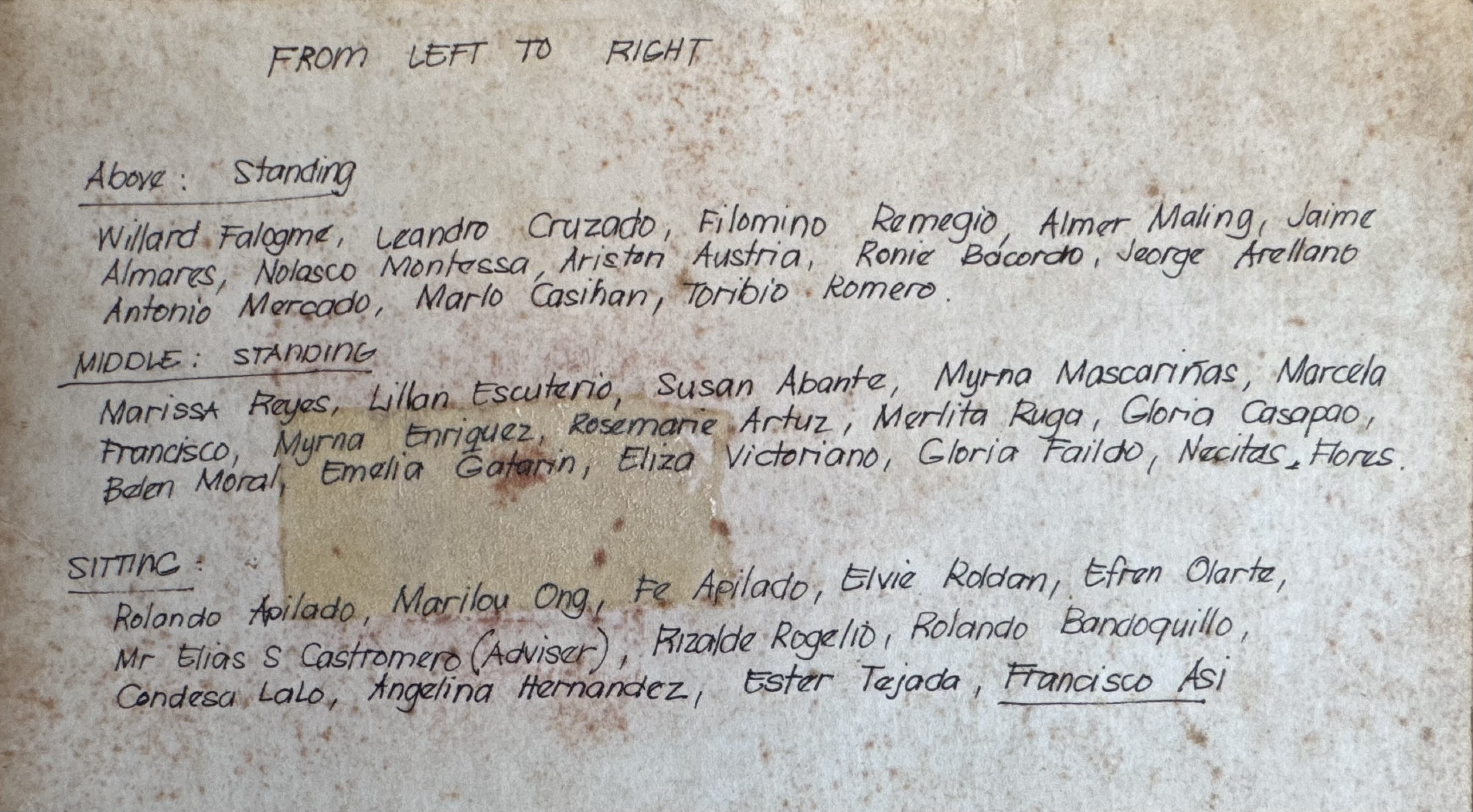 Members of class 1975-76